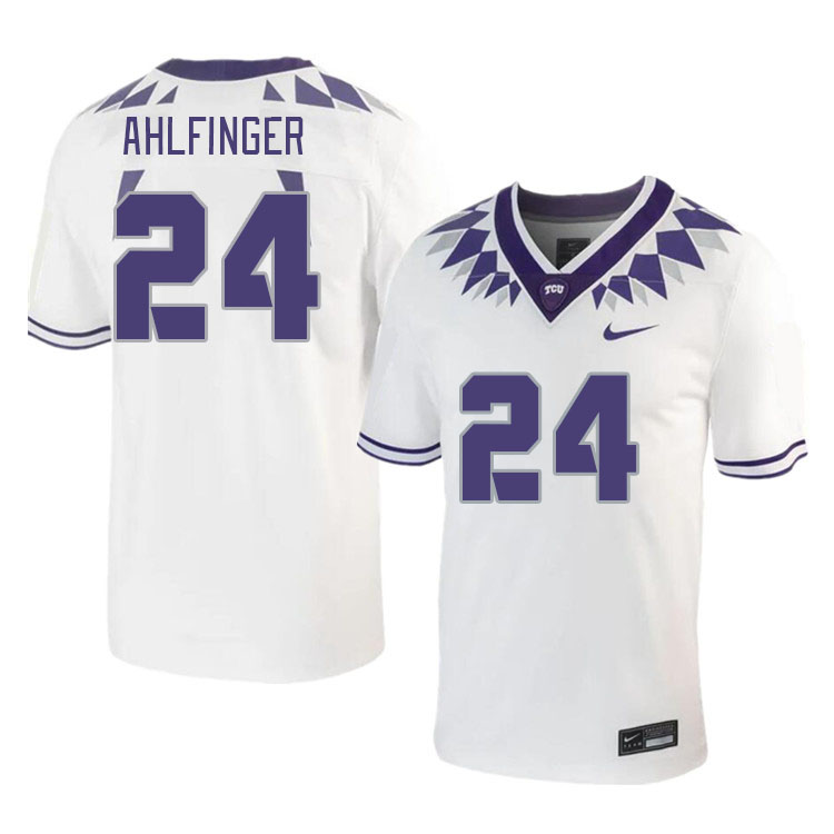 Men #24 Brant Ahlfinger TCU Horned Frogs 2023 College Footbal Jerseys Stitched-White - Click Image to Close